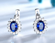 Load image into Gallery viewer, Blue Sapphire Clip Earrings