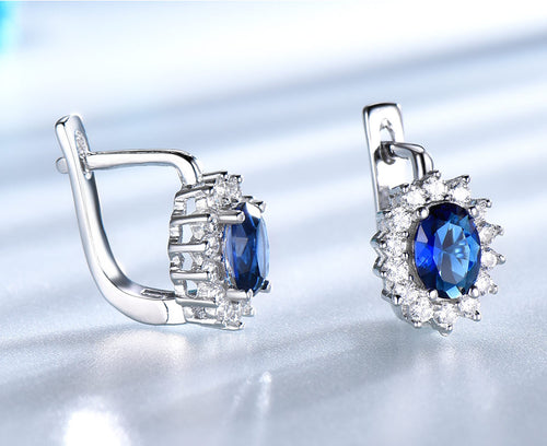 Blue Sapphire Clip Earrings